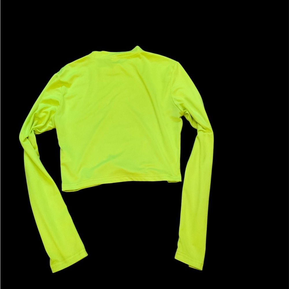 Neon yellow Long Sleeve cropped Women's Top